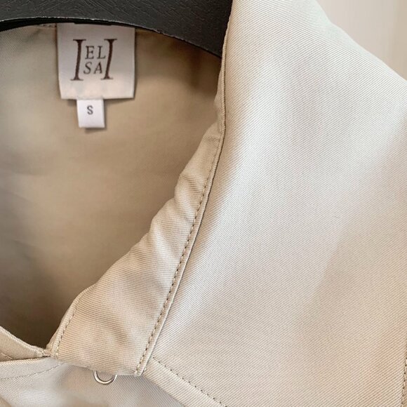 Helsa Oversized Women's Twill Cropped Trench Coat - Picture 11 of 12